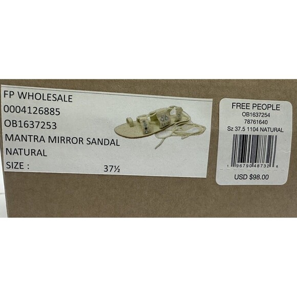 FREE PEOPLE Women’s Mantra Mirror Sandals / Natural Size U.S 7/EU37.5 New - Picture 13 of 13